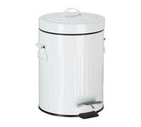 Relaxdays Cubo basura cocina baño blanco,negro,plata