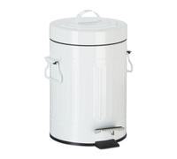 Relaxdays Cubo basura cocina baño blanco,negro,plata