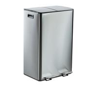 Relaxdays Cubo basura doble, 2 x 30 l negro,plata