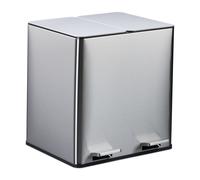 Relaxdays Cubo basura doble filtro antiolor 2x15 L negro,plata