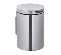 Relaxdays Cubo basura redondo 3 l para pared negro,plata