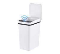 Relaxdays Cubo de 9 L con sensor blanco,negro