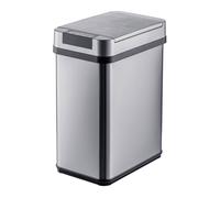 Relaxdays Cubo de acero inoxidable con sensor negro,plata