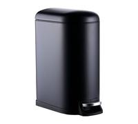 Relaxdays Cubo de basura, 10 litros, con cierre suave, cubo interior extraíble, cubo para cosméticos con tapa, negro