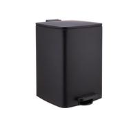 Relaxdays Cubo de Basura 20 l con Cierre amortiguado, cubeta extraíble, Acabado Mate, Rectangular con Pedal, Negro 40x29