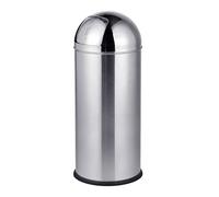 Relaxdays Cubo de basura, 70 L tapa a presión, acero inoxidable, plateado
