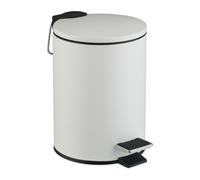 Relaxdays Cubo de basura baño 3 L blanco,negro