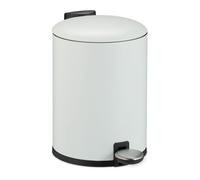 Relaxdays Cubo de basura baño 3 l con cierre suave blanco
