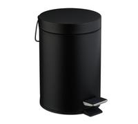 Relaxdays Cubo de basura baño 3 L con cierre suave negro