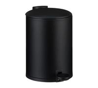 Relaxdays Cubo de basura baño 3 l con cierre suave negro