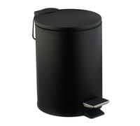 Relaxdays Cubo de basura baño 3 L negro
