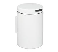 Relaxdays Cubo basura redondo 3 l para pared blanco,negro