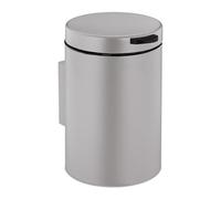 Relaxdays 3 L Cubo de Basura Baño, Tapa Cierre Suave, Acero Inoxidable, Bote Redondo con Recipiente Extraíble, Beige