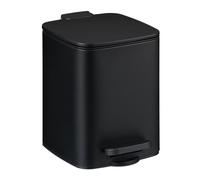 Relaxdays Cubo de basura baño 6 l con tapa negro
