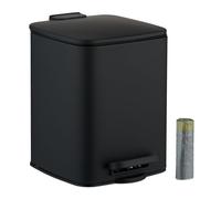 Relaxdays Cubo de basura baño 6 L cuadrado negro