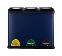 Relaxdays Cubo de basura cocina 3 x 8 l azul