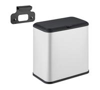 Relaxdays Cubo de Basura Colgante, 5 L, Cuadrado, Papelera Interior, Basurero Cocina y Baño, Metal, Plástico, Blanco, 20% 60% Hierro