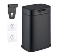 Relaxdays Cubo de Basura Colgante, 5 litros, para Montaje en Pared Papelera Interior, Basurero Cocina, Baño, Negro