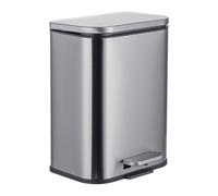 Relaxdays Cubo de basura con protección 5 l plata