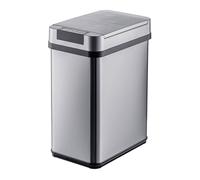 Relaxdays Cubo de Basura con Sensor, 12L, Tapa eléctrica, Acero Inoxidable, para Cocina, Plateado