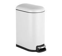 Relaxdays Cubo de Basura de 10 litros con Cierre Suave, Interior extraíble, para baño, Blanco, 39x18.5x31.5 cm