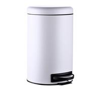 Relaxdays Cubo de Basura de 12L con Pedal, Interior extraíble, Acero Blanco, para Cocina y baño 39x25.5x33 cm