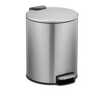 Relaxdays Cubo de basura de 5 litros negro,plata