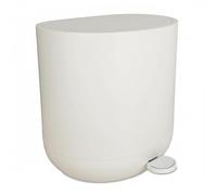 Relaxdays Cubo de Basura de 7 L con Cierre Suave, Pedal, Interior extraíble, para cosméticos, Mate Beige 26x26x23 cm