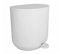 Relaxdays Cubo de Basura de 7L con Cierre Suave, Pedal e Interior extraíble, 26x26x23 cm, Blanco
