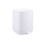 Relaxdays Cubo de basura de 9 l con cierre suave, interior extraíble, pedal y tapa, plástico mate, 27x21x26 cm, blanco