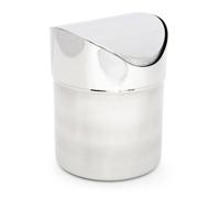 Relaxdays Papelera de Mesa, Cubo Basura Tapa Basculante, 15,5 x 12 cm Aprox, Acero Inoxidable, 1,2 L,