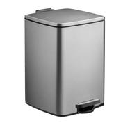 Relaxdays Cubo de Basura Cocina, 20 litros, Papelera Interior Extraíble, con Pedal y Bolsas, Basurero, Hierro, Plateado, 70%, 20 L