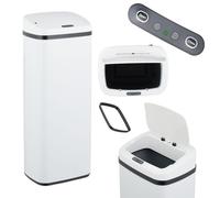 Relaxdays Cubo de basura de cocina con sensor blanco,negro