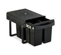 Relaxdays Cubo de Basura Cocina, 4 Espacios, 4X 8 L, 34,6 x 34 x 51,8 cm, Extraíble, Papelera Reciclaje Fregadero, Negro, Acero, Plástico, 4 x 8 L