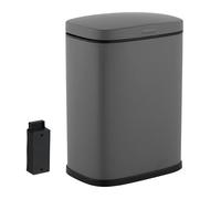 Relaxdays Cubo de basura de pared para baño, 3 litros, dispositivo de descenso automático, color gris