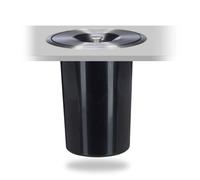 Relaxdays Cubo de Basura empotrable, con Tapa, Higiénico, Residuos orgánicos, Acero, 29,5x26,5cm, Plateado & Negro