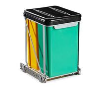 Relaxdays 10030062_1231 - Cubo de basura de cocina (2 compartimentos, extensible, para armario, 8 L, tapa, 39,5 x 30 x 25,5 cm, polipropileno, 2 cubos), color negro