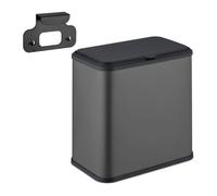 Relaxdays Cubo de basura mate 5 litros negro,gris