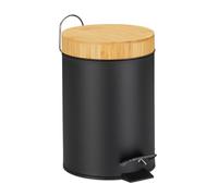 Relaxdays Cubo de basura para baño 3 litros marrón claro,negro