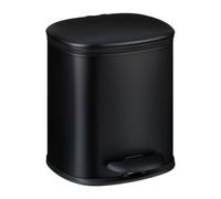 Relaxdays Cubo de basura para baño 5 l con 2 cubos negro