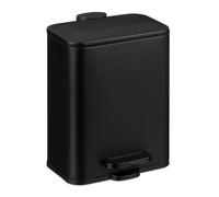 Relaxdays Cubo de basura para baño 5 l con tapa negro