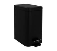Relaxdays Cubo de basura para baño, 5 litros, cubo cosmético con cierre suave, diseño mate, cubo extraíble, negro