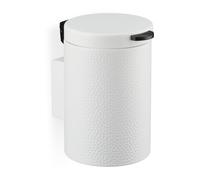 Relaxdays Cubo de Basura Baño 3l, Cierre Silencioso, Papelera Pared Diseño de Puntos, Bote Extraíble, Blanco, Acero, 25 x 17 x 22 cm