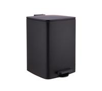 Relaxdays Cubo de Basura 20 l con Cierre amortiguado, cubeta extraíble, Acabado Mate, Rectangular con Pedal, Negro 40x29