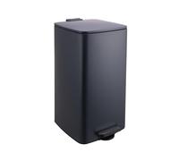 Relaxdays Cubo de basura para cocina, 30 l, cierre suave, cubo interior extraíble, mate, pedal cuadrado, gris oscuro