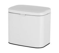 Relaxdays Cubo de basura para pared, 4 l, colgar o pegar, blanco | Cubo interior extraíble, metal, cocina o baño