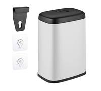 Relaxdays Cubo de Basura Pared, 5 L, para Colgar o Pegar, Papelera Interior Extraíble, Basurero Cocina, Baño, Blanco