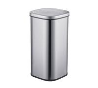 Relaxdays Cubo de basura sensor, 30 L, tapa eléctrica, soporte para bolsas, acero inoxidable, para cocina, plateado