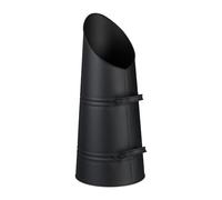 Relaxdays Cubo de Carbón 16 L, Hierro, Recipiente para Pellets con 2 Asas, Recogedor de Cenizas Chimenea, Metal, Negro