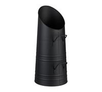 Relaxdays Cubo de Carbón 9 L, Hierro, Recipiente para Pellets con 2 Asas, Recogedor de Cenizas Chimenea, Metal, Negro